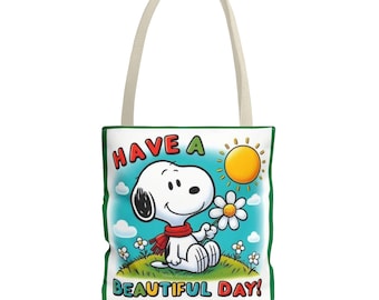 Tote Bag - Have a Beautiful Day, Cute Canvas Bag, Summer Accessory, Gift for Dog Lovers, Eco-Friendly Purse