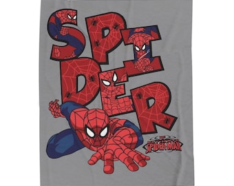 Spider-Man Velveteen Plush Blanket, Cozy Kids Blanket, Superhero Throw, Bedroom Decor, Birthday Gift for Fans, Soft Plush Blanket