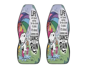 Fundas para asientos de coche con diseño de "Bailando bajo la lluvia" / Frase inspiradora