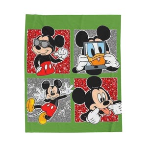 Manta de terciopelo de Mickey Mouse, acogedora manta para niños, manta de dibujos animados, decoración de Mickey, regalo perfecto para los amantes de Disney imagen 10