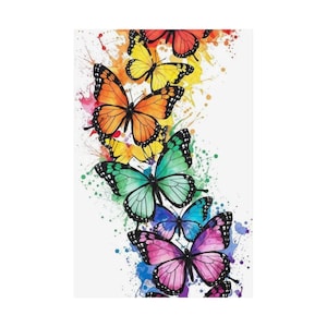 Colorful Butterfly Wall Art Print, Matte Vertical Posters, Home Decor, Room Decoration, Gift for Nature Lovers