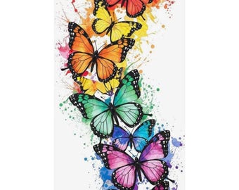 Colorful Butterfly Wall Art Print, Matte Vertical Posters, Home Decor, Room Decoration, Gift for Nature Lovers