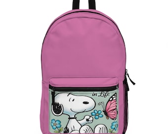 Butterfly Flowers Backpack | Cute Cartoon Peanuts Design