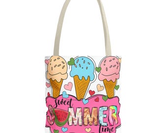 Zoete zomerdraagtas - leuk ijsontwerp voor stranddagen, winkelen, picknicks, cadeaus, zomerse sfeer
