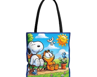 Cheerful Cartoon Tote Bag, Fun Grocery Bag, Stylish Beach Bag, Gift for Animal Lovers, Eco-Friendly Tote, Creative Daily Use