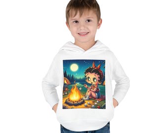 Jolie fille à capuche Camping by Campfire | Pull pour tout-petit