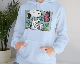 with Butterfly Hoodie | Cartoon Peanuts Sweatshirt, Floral Graphic