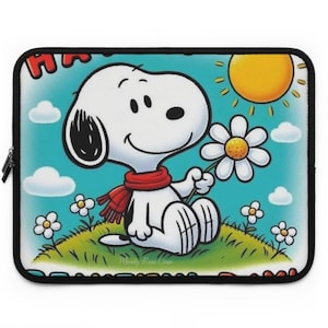 Schattige laptophoes - schattig hoesje voor MacBook en laptop, perfect cadeau voor pinda-fans, terug naar school, vakantie, coworking