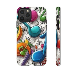 Colorful Music Note Phone Cases, Tough Cases for Musicians, Unique Gifts for Music Lovers, Stylish Phone Accessories, Fun Music Gifts