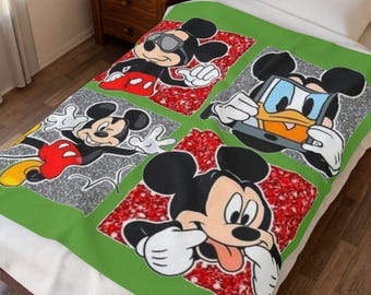 Mickey Mouse Samt Plüschdecke, gemütliche Kinderdecke, Cartoon werfen, Mickey Decor, perfektes Geschenk für Disney-Liebhaber