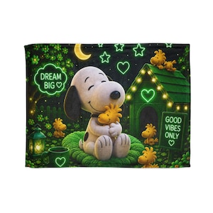 und Woodstock Dream Big Decke | Neon Good Vibes Überwurf