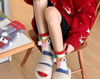 Warm Fuzzy Cute Christmas Socks