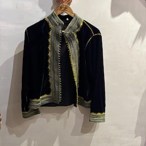刺繍入りベルベットのアバヤセット：手作りのモロッコ着物カフタン