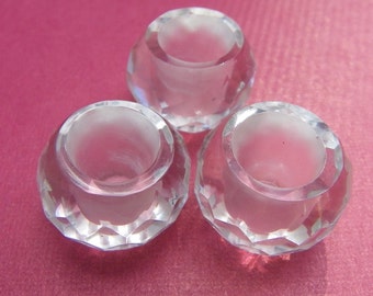 CHUNKY CRYSTAL BUTTONS, Set of 3, Faceted with Ground Centers, Vintage Elegant, Fancy, Wedding, Heirloom, Designer Clothing