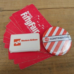 CONTINENTAL and WESTERN AIRLINES, 1970s Advertisment Assortment, Vintage Airplane, Pilot Collectibles or Altered Art Supplies