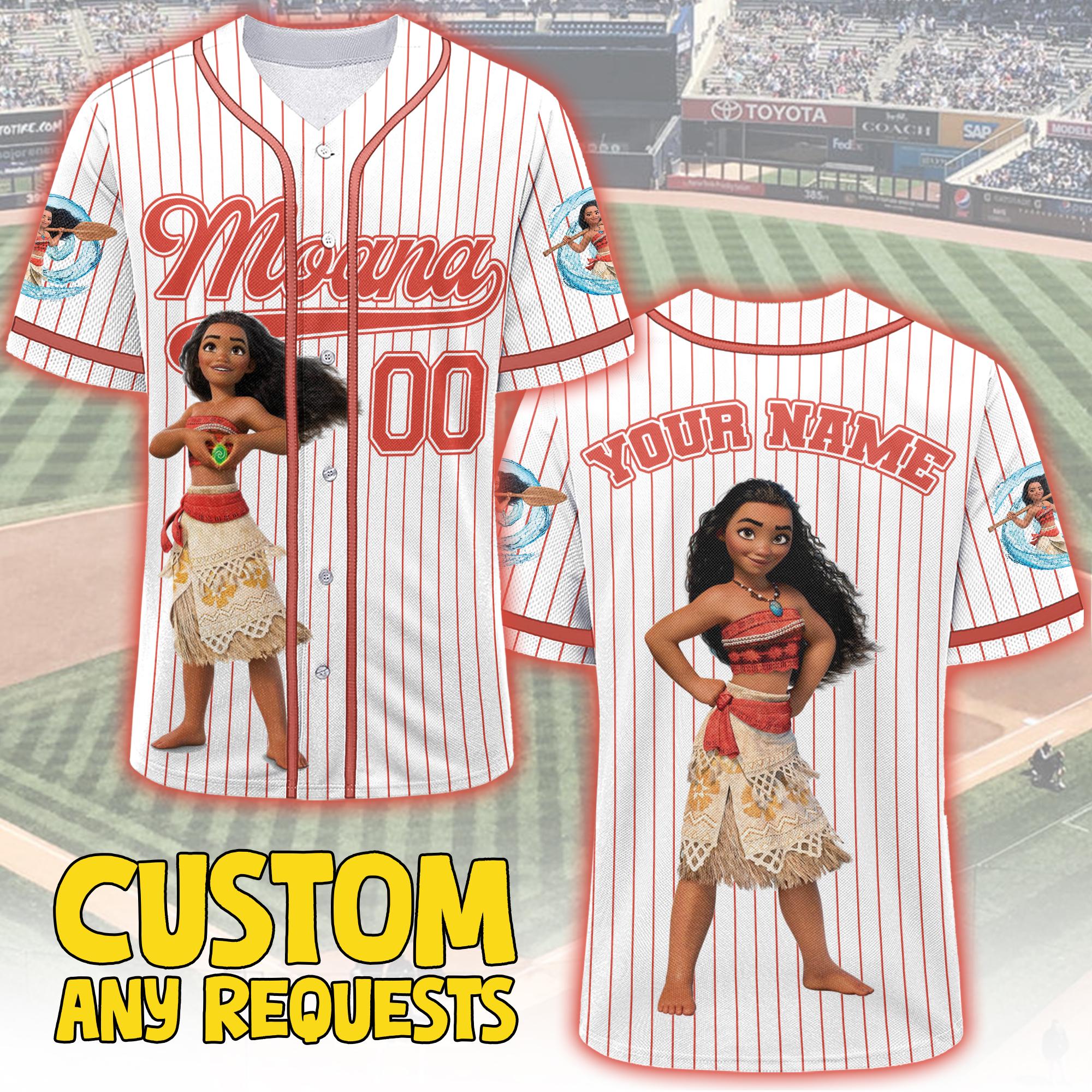 Discover Custom Disney Princess Moana Simple, Gift For Baseball Fan, Disney Princess Matching Outfit