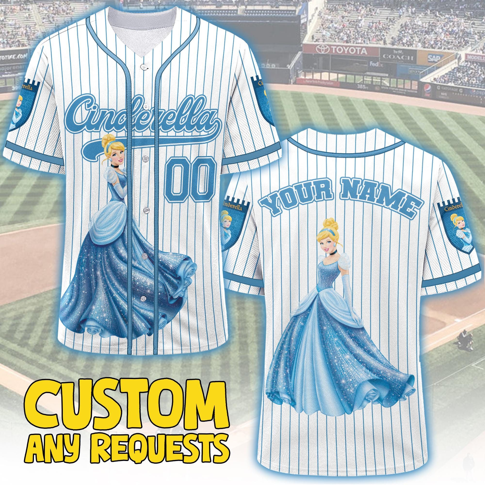 Discover Custom Disney Princess Cinde Jersey, Gift For Baseball Fan, Disney Princess Matching