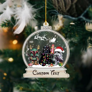 Star Wars Christmas Hanging Ornament, Christmas Star Wars Two-layer Ornament, Acrylic and Wood Christmas Tree Hanging Decor ID-0804-HGEA