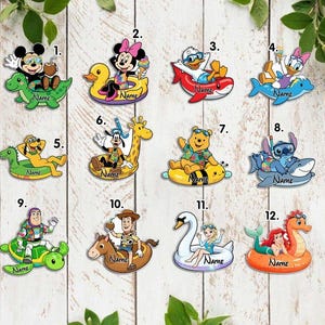 Personalized Summer Vacation Magnet, Pool Float All Character Magnet, Cruise Cabin Door Decor, Family Trip Souvenir, Custom Name Magnet