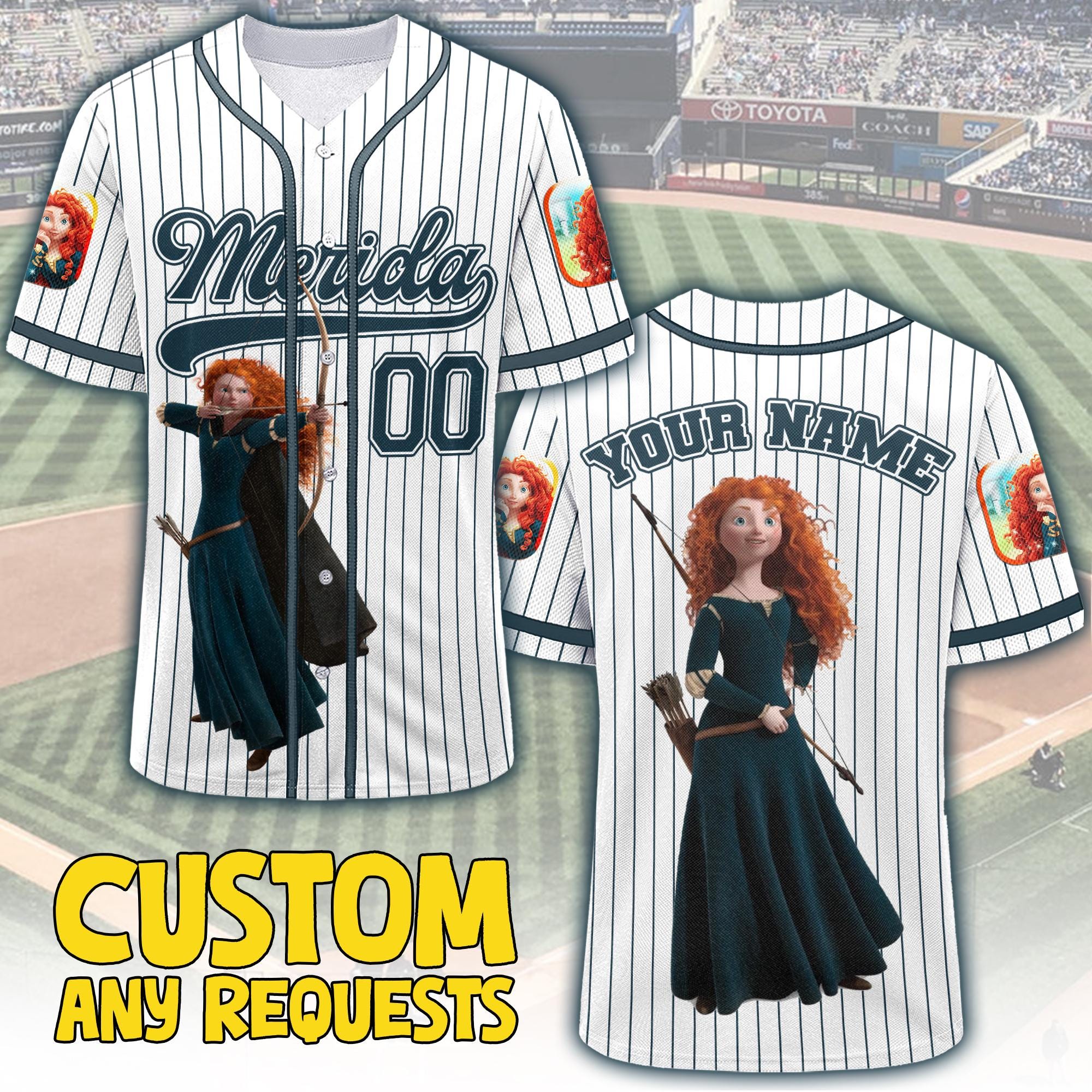 Discover Custom Disney Merida Princess Jersey, Custom Name Disney Jersey, Gift For Baseball Fan, Disney Princess Matching Gift