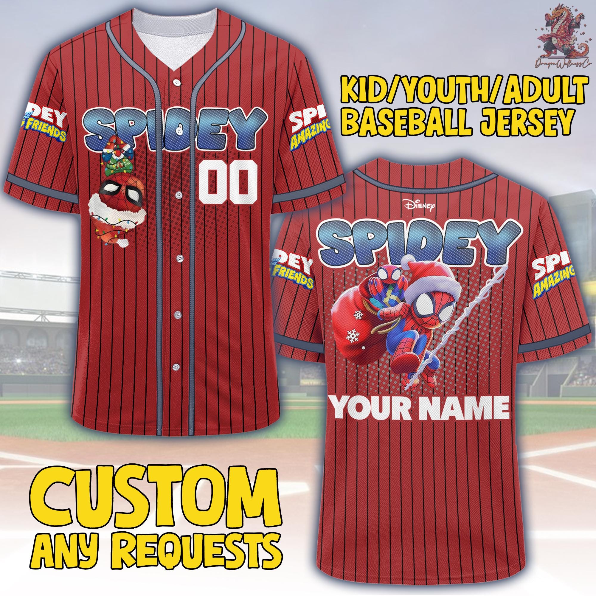 Discover Personalized Spidey And His Amazing Friends Christmas Jersey, Custom Spidey Xmas Birthday Gift for Him Baseball, Personalized Spidey Gift