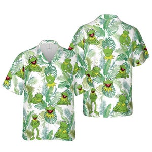 Kermit Singing Hawaiian Shirt, Kermit The Frog Aloha Shirt Men, Disneyland Vacation Trip Gift, Funny Beach Shirt Umu1-61