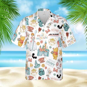 Disney World Macgical Kingdom Hawaii Shirt, Castle Button Up Shirt, DisneyLand Trip Hawaiian Shirt, Funny Hawaiian Shirt Gift ID-0620-NH5V