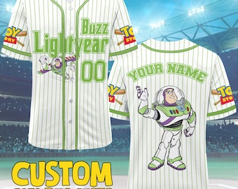 Custom Disney Toy Story Buzz Lightyear Baseball Jersey Shirt, Custom Disney Baseball Jersey Outfits Cute Pixar Toy Story Gift For Fan
