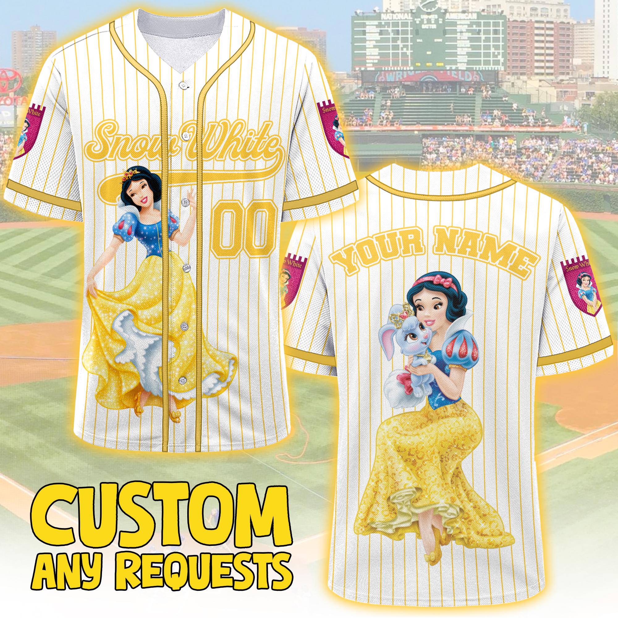 Discover Custom Disney Princess Snow White Jersey, Gift For Baseball Fan, Disney Princess Matching Gift