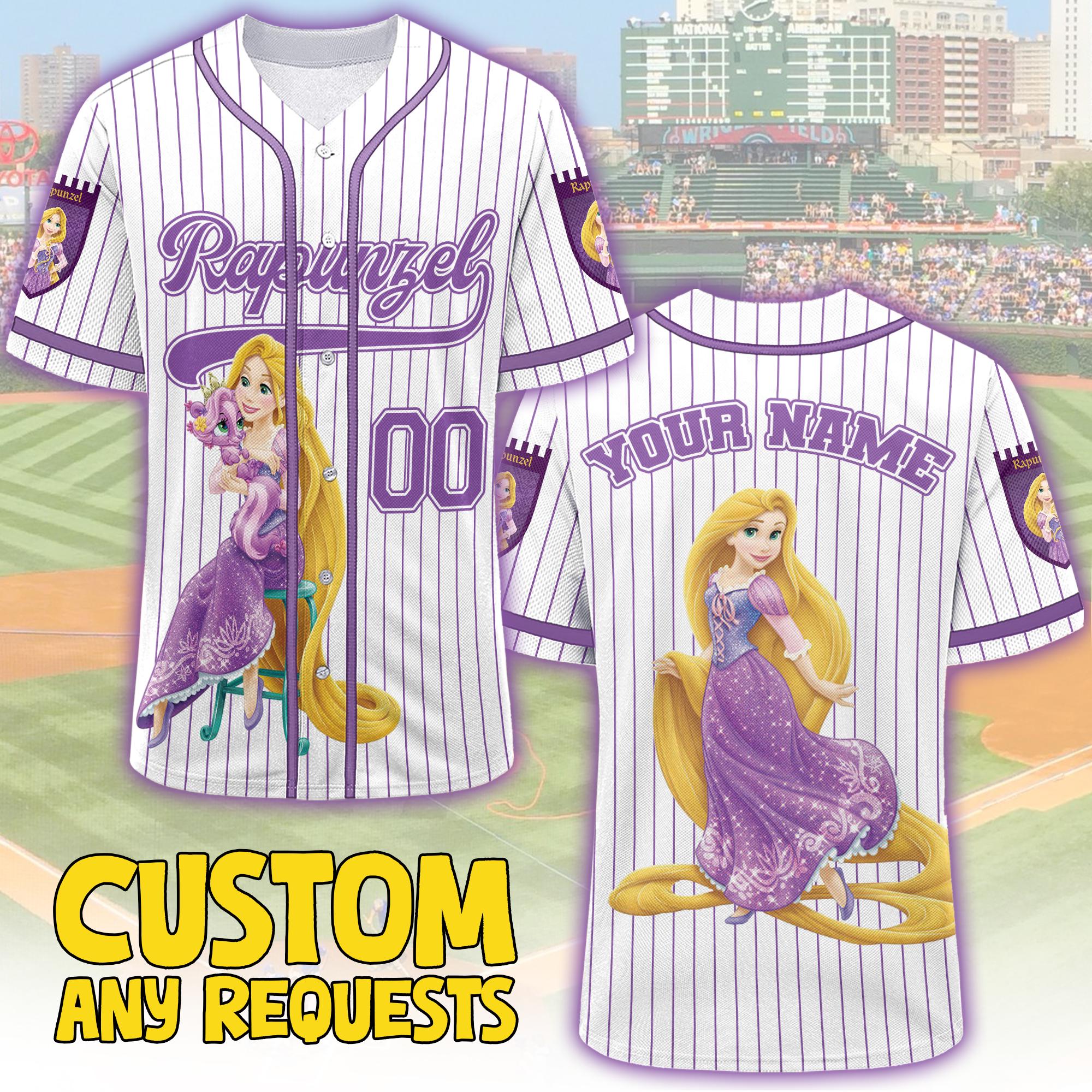 Discover Custom Disney Princess Rapunzel Jersey, Gift For Baseball Fan, Disney Princess Matching Gift