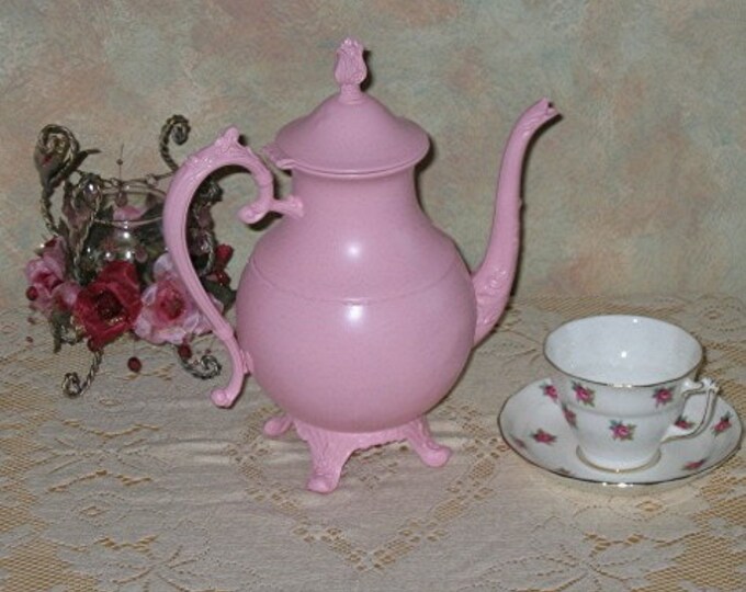 Vintage SHABBY CHIC Pink Teapot Etsy