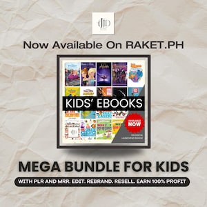 May include: A collage of colorful book covers for children's ebooks. The text reads "Kids' Ebooks" and "Mega Bundle for Kids". The text also says "Available Now on Digital Launchpad Bundle".