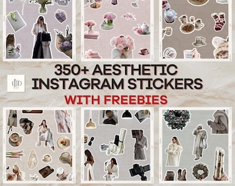 Aesthetic Instagram Stickers – 350+ Carousel Designs (Digital Download) with FREE Aesthetic Videos Stock Photos