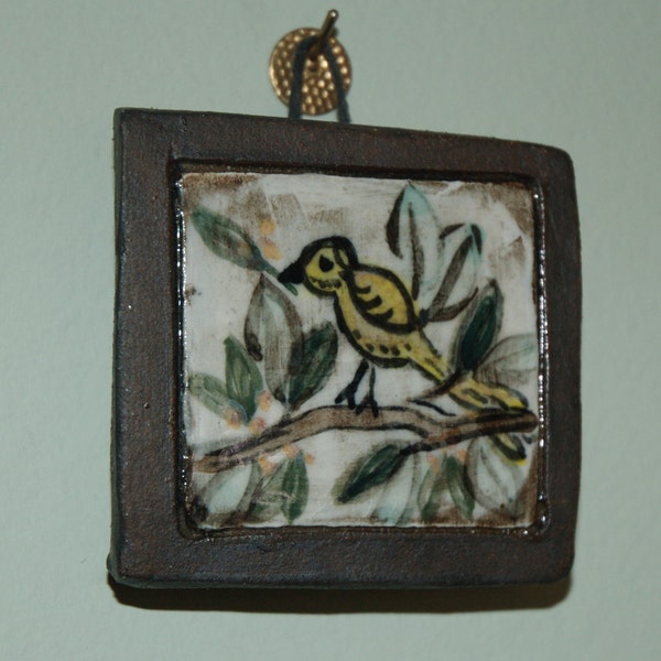 Mini Bird Tile Painting / Paper Weight