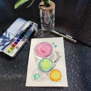 BUBLES Original handmade watercolor print