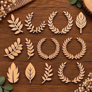 12 Laurel Leaf SVG Bundle, Botanical Laser Cut Files, Laurel Wreath and Branch Designs, Leaf Vector for Cricut Glowforge DXF EPS