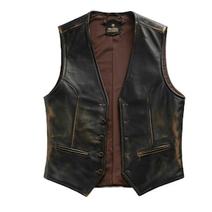 Vintage leather vest - Etsy 日本