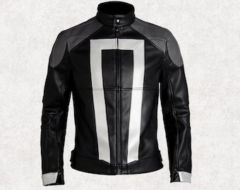 Ghost Rider Leather Biker Jacket: Agents of Shield Cosplay