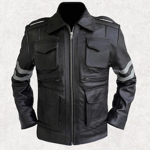 Leon Kennedy Leather Jacket: Resident Evil 6 Game Cosplay Moto Coat