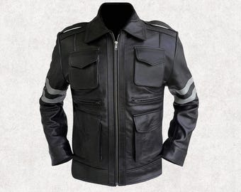 Leon Kennedy Leather Jacket: Resident Evil 6 Game Cosplay Moto Coat