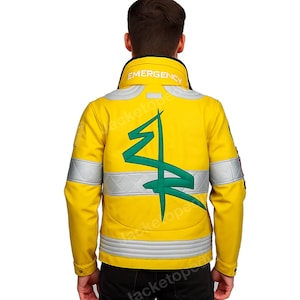 Handmade David Cyber-punk 2077 Jacket | Edgerunners jacket David Martinez Gaming Cosplay Yellow Coat