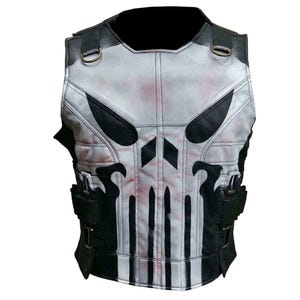 Punisher Tactical Leather Vest: Skull Armor Cosplay - Biker Outfit
