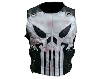 Punisher Tactical Leather Vest: Skull Armor Cosplay - Biker Outfit