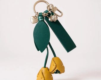 Vegan Leather Tulip Purse Charm: Floral Bag Accessory