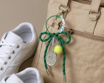 Tennis Racket Bag Charm: Sporty Keychain Purse Accessory