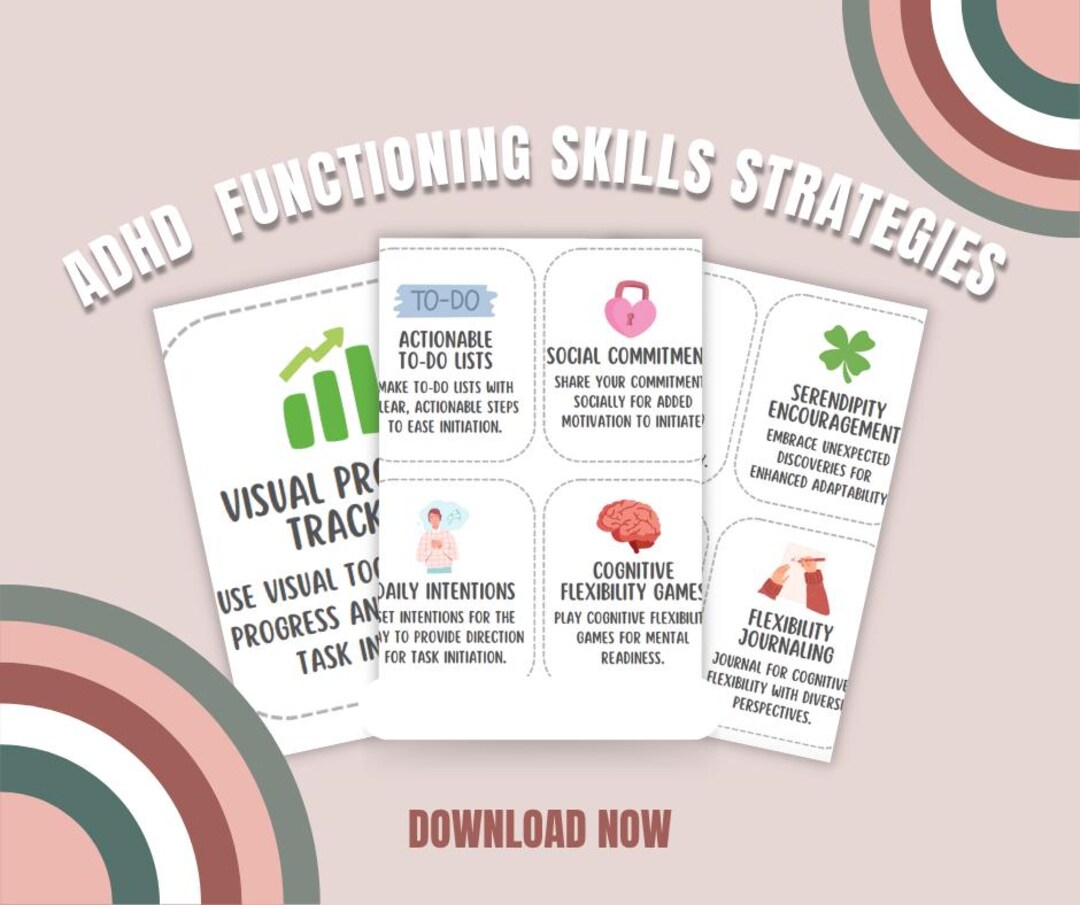 ADHD Executive Functioning Skills Strategies Worksheets, Mental Health ...