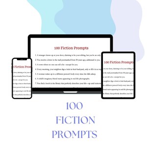 100 Fiction Writing Prompts | Digital Download Print