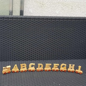 Personalized Letter Train, Baby Room Decoration, Wooden Train from A - I