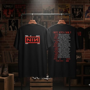 NIN Tour 2025 Unisex Heavy Cotton Tee,  Nine Inch Nails Concert Tee, Music Merch, Band T-Shirt, Rock Apparel, Unisex Graphic Tee
