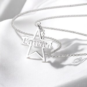Custom Name Star Necklace – Personalized 925 Sterling Silver Jewelry